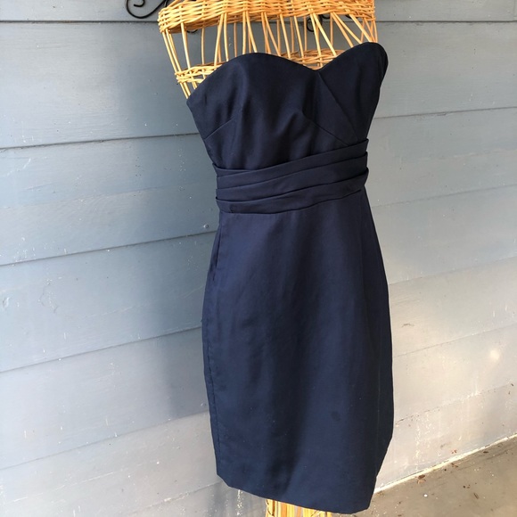 J Crew Navy Strapless Dress Size 6 - Picture 1 of 2